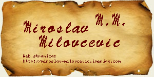 Miroslav Milovčević vizit kartica